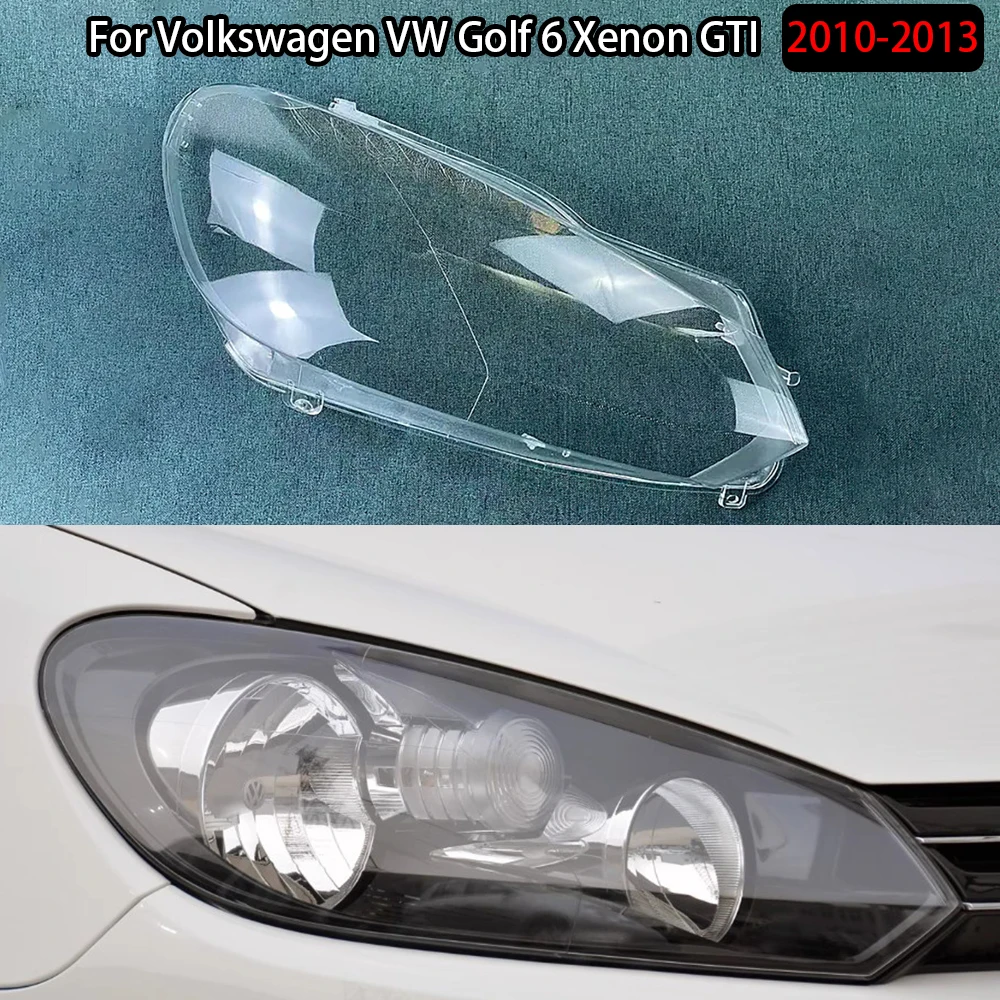 

For Volkswagen VW Golf 6 Xenon GTI 2010-2013 Lamp Shade Headlamp Shell Transparent Lampshade Headlight Cover Lens Plexiglass