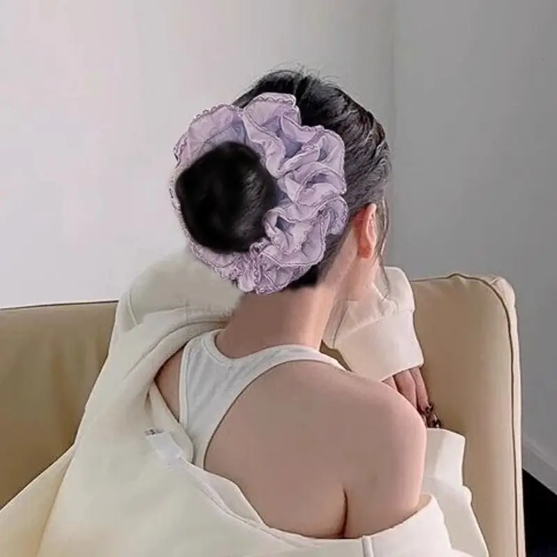 

1pc French heavy industry purple pleated large intestine headband retro high-end temperament hair accessory