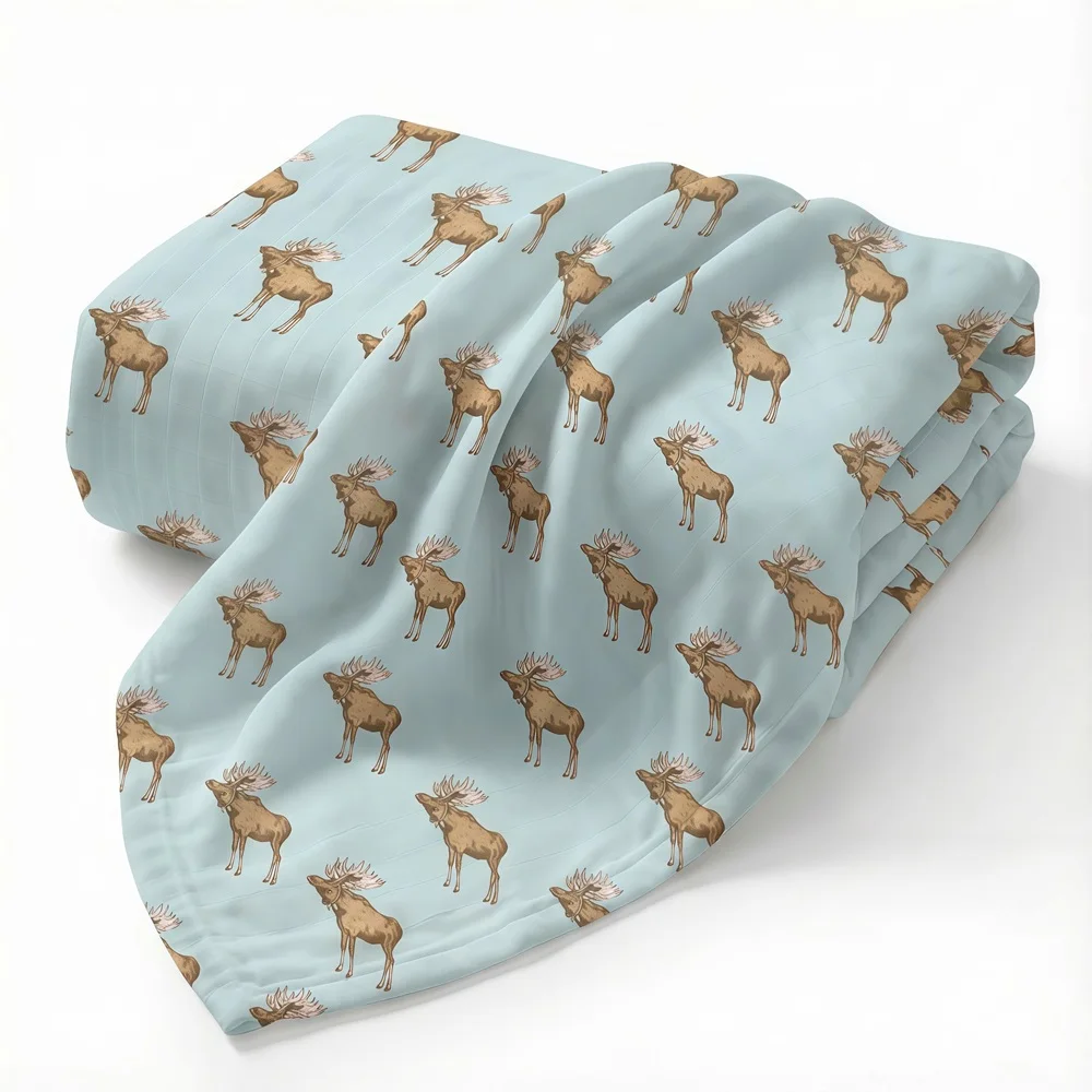 Elk 120x120cm Bamboo Cotton Baby Swaddles Soft Newborn Wrap Blankets Baby Muslin Swaddle Blanket Swaddle Blanket