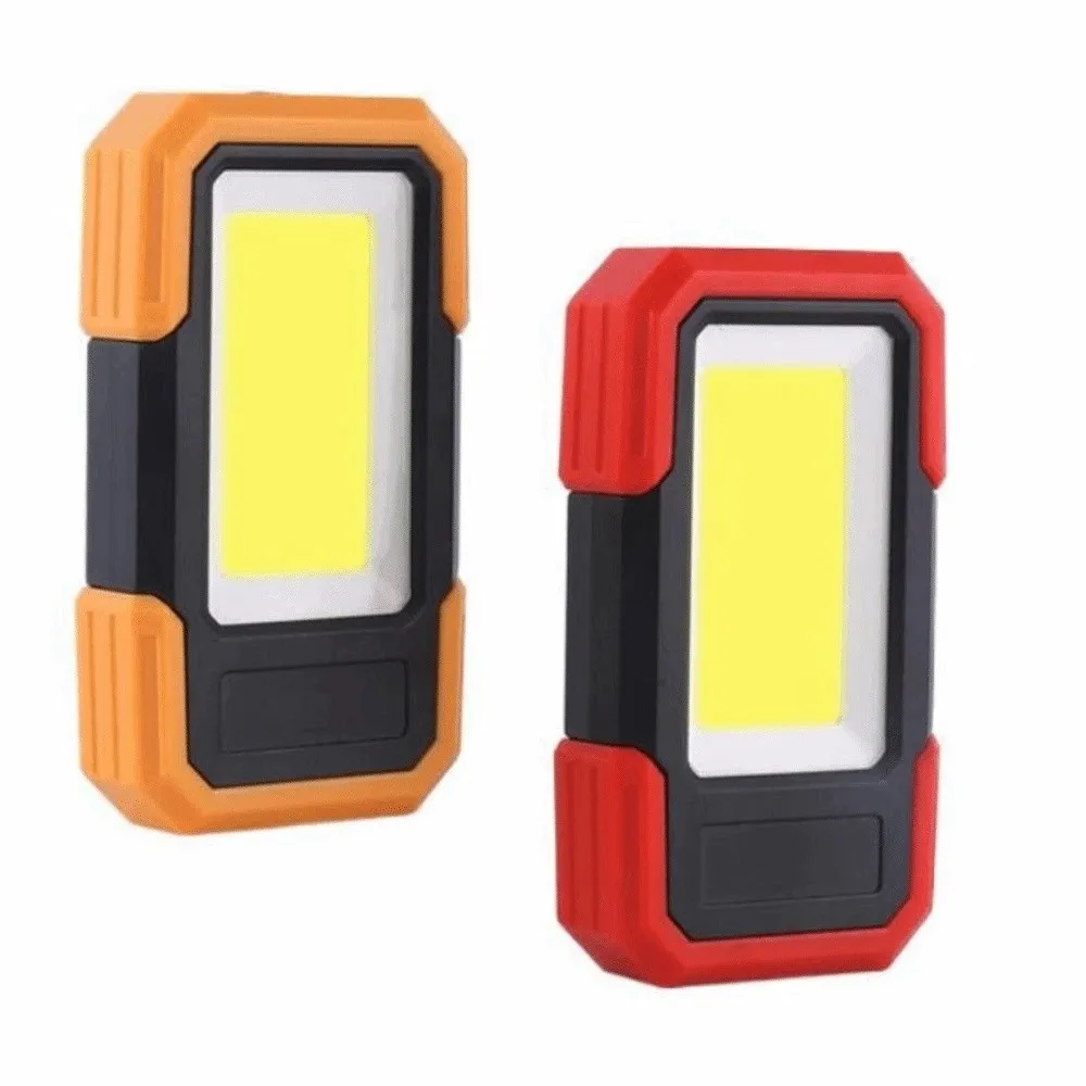 2 Pack Bright 3W Work Light COB Portable Flashlight 3 Lighting Modes Magnetic Bottom Work Lamp Emergency Lighting