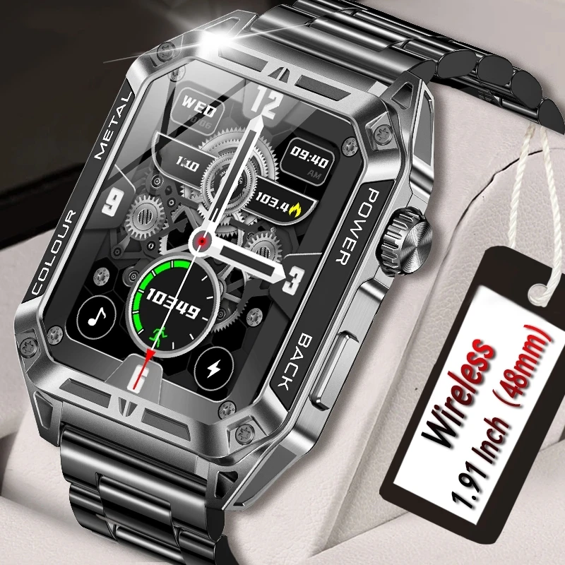 EIGIIS Smartwatch 1,91 Zoll HD Touchscreen Fitness Tracker mit Schlaf-Herzfrequenzmesser Smartwatch IP67 Wasserdicht für Android iOS