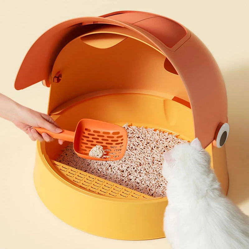 Cute Duck Design Cat Litter Box Fully Enclosed Clamshell Cat Toilet Large Anti-splash Deodorant Strong Durable Cat Sandbox