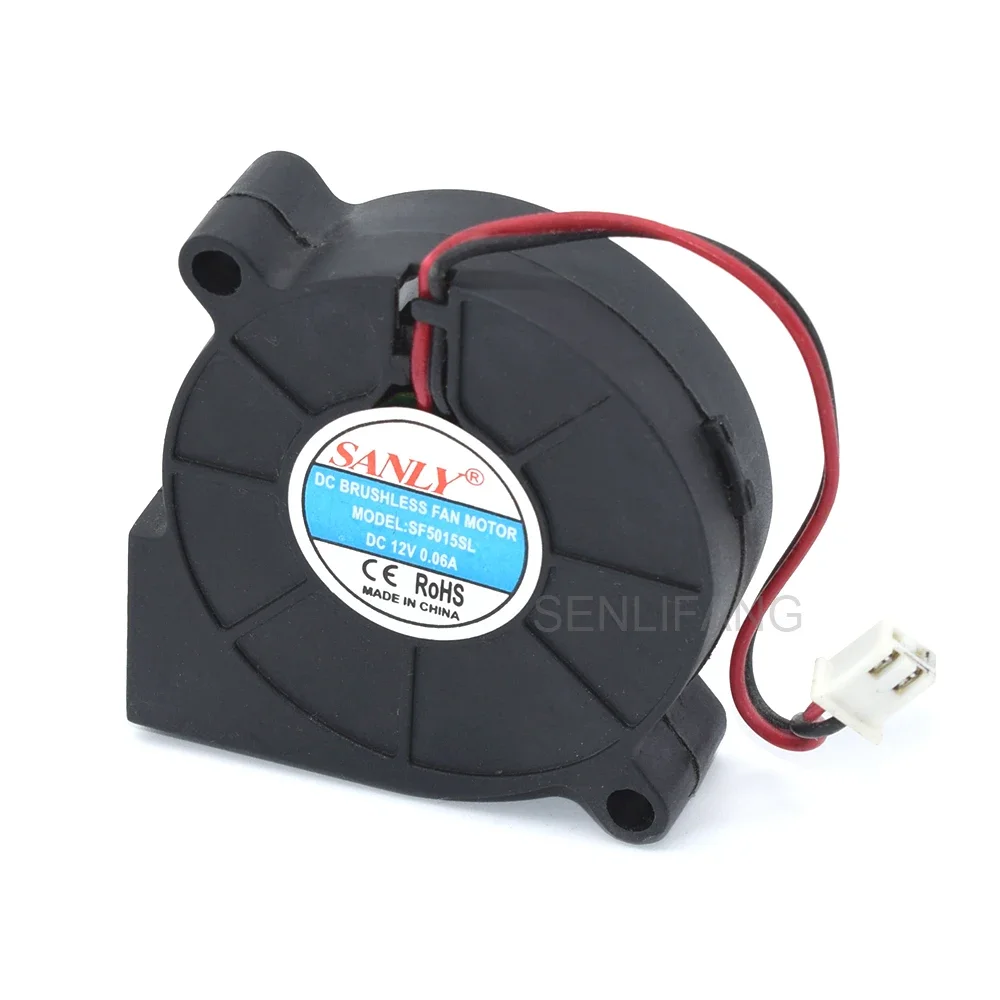 DC12V 0.06A 0.72W 5cm 5015 50x50x15mm SF5015SL 2PIN Industrial Blower For Humidifier Cooling Fan New For SANLY