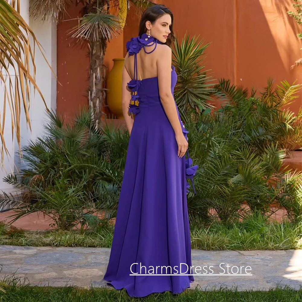 Nuovo abito da sera personalizzato senza spalline senza maniche che borda fiori piega una linea abito da ballo arabo saudita فساتmavera