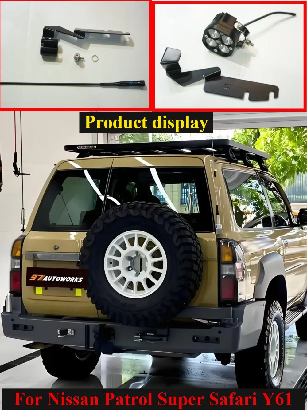 

Compatible with Nissan Patrol Super Safari Y61 antenna bracket base and spotlight bracket base made of manganese steel.