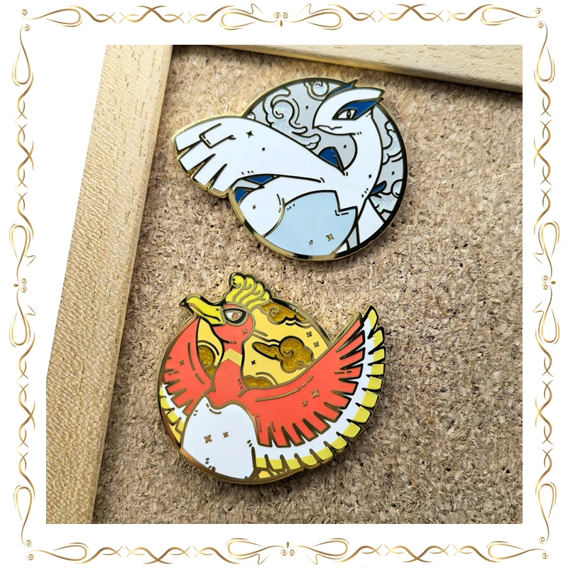

Brooch Pokémon Lugia Ho-Oh Two-dimensional Schoolbag Decoration Badge Keepsake Children's Day Gifts