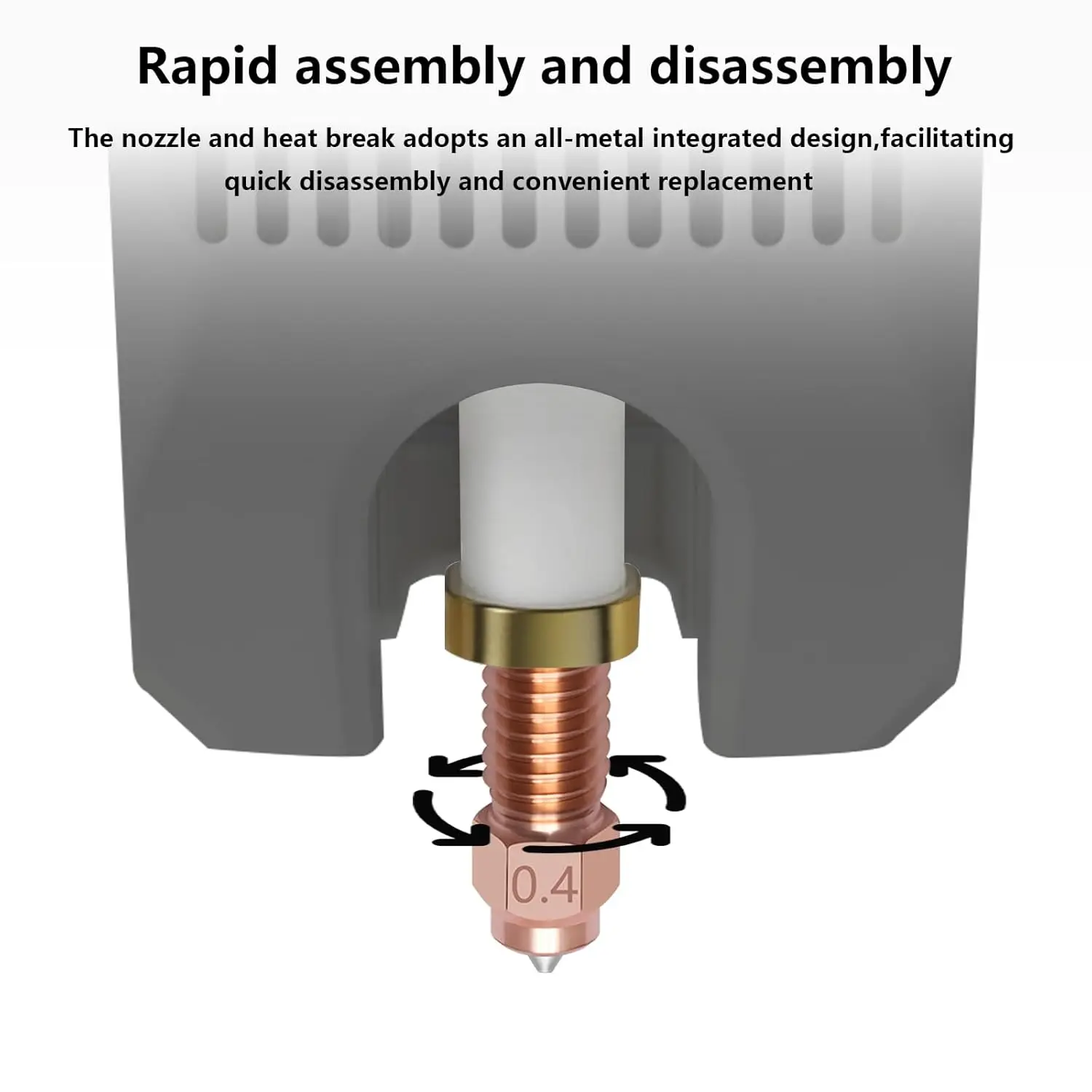 مجموعة فوهة Creality K2 Plus سريعة التبديل من الفولاذ المقسى بتصميم معدني بالكامل لملحقات الطابعة ثلاثية الأبعاد K2/K2PRO/K2 Plus/Hi #3