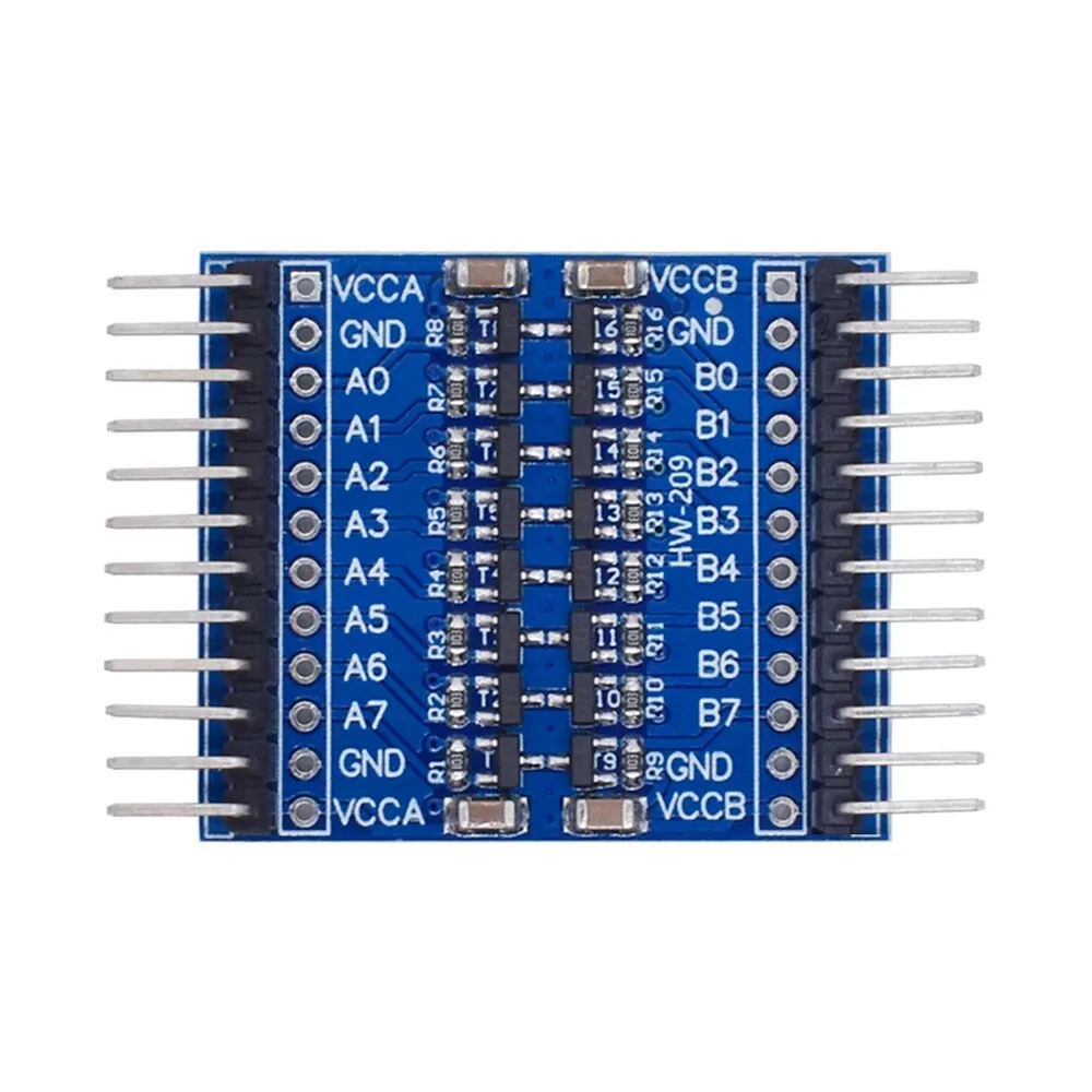 8-Channel 3.3V-5V 5V-3.3V IIC UART SPI TTL Bidirectional Level Shift, Module, Curved Pin