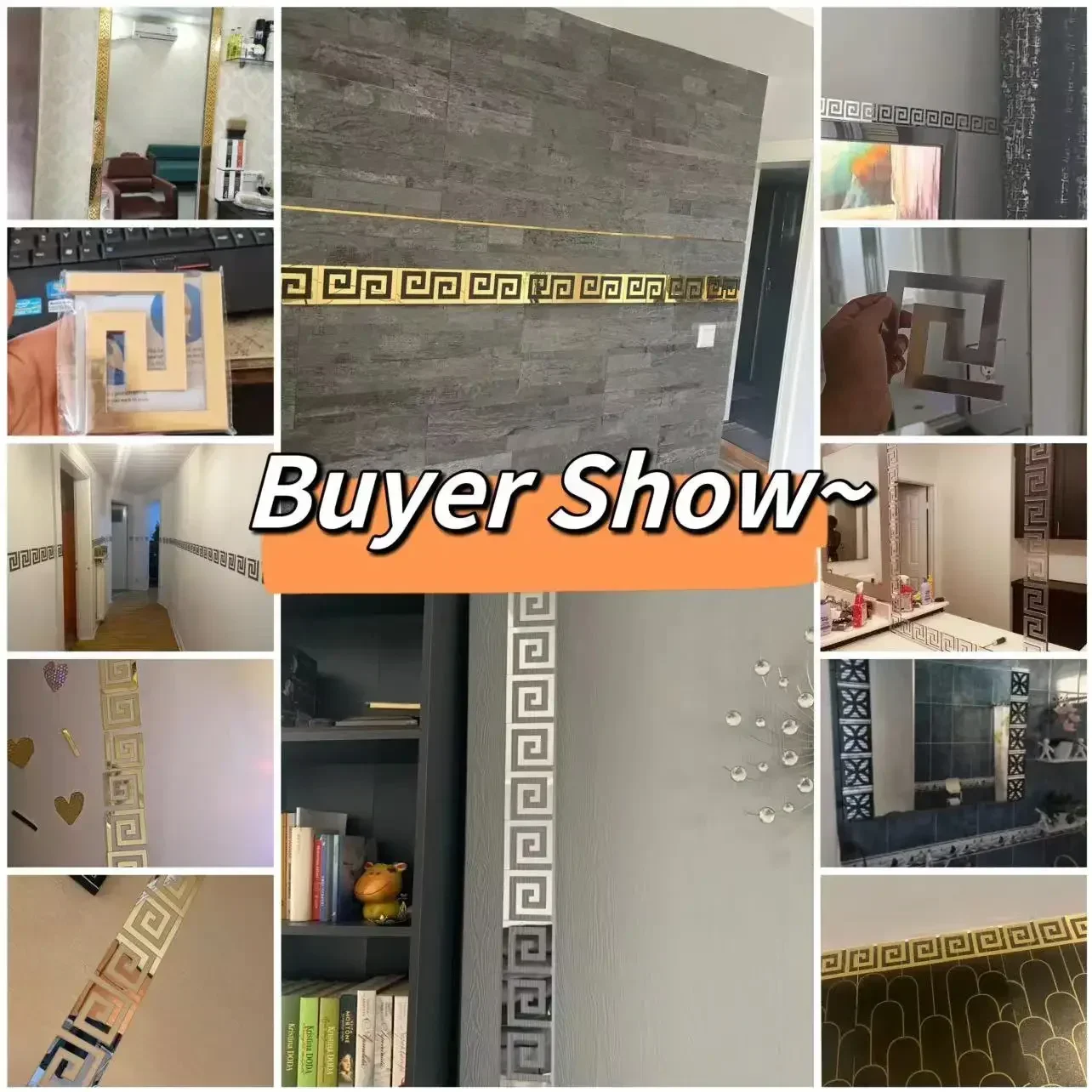 10/5 سنتيمتر الاكريليك مرآة حائط ملصق مع لاصق لغرفة المعيشة غرفة نوم حافة قطاع الزاوية خط بناء الحدود ديكور المنزل #5