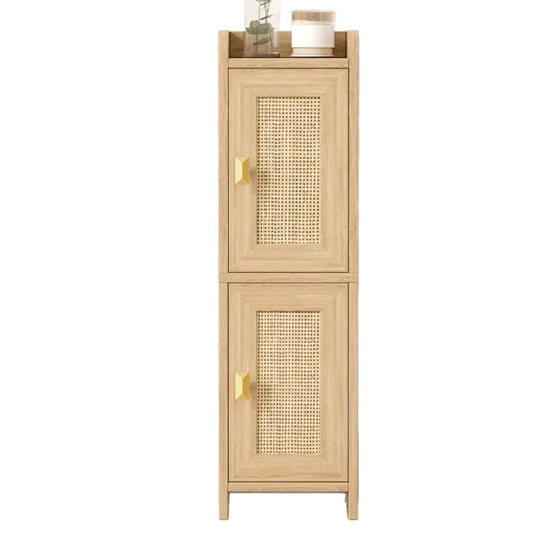Bathroom toilet side cabinet Locker storage cabinet Large capacity waterproof solid wood double door