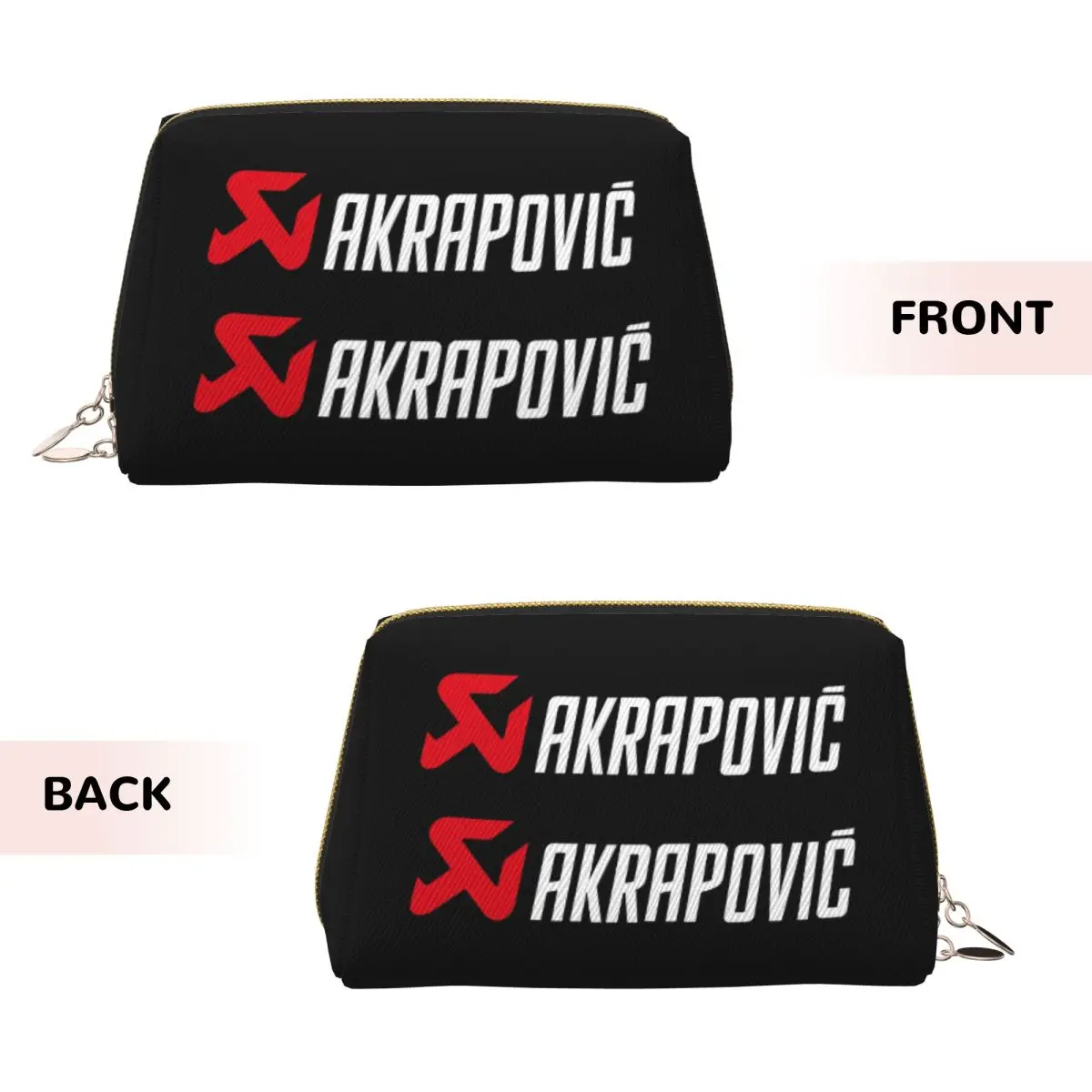 Akrapovics Logo AKS Motorcycle Exhaust Women Cosmetic Bags Travel Makeup Organizer Pouch Toiletry Storage Dopp Kit Box