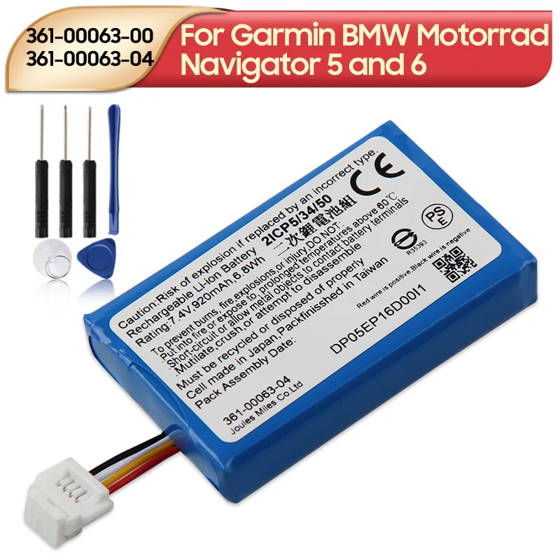 NEW Replacement Battery 361-00063-00 361-00063-04 For Garmin BMW Motorrad Navigator 5 and 6 960mAh with Tools