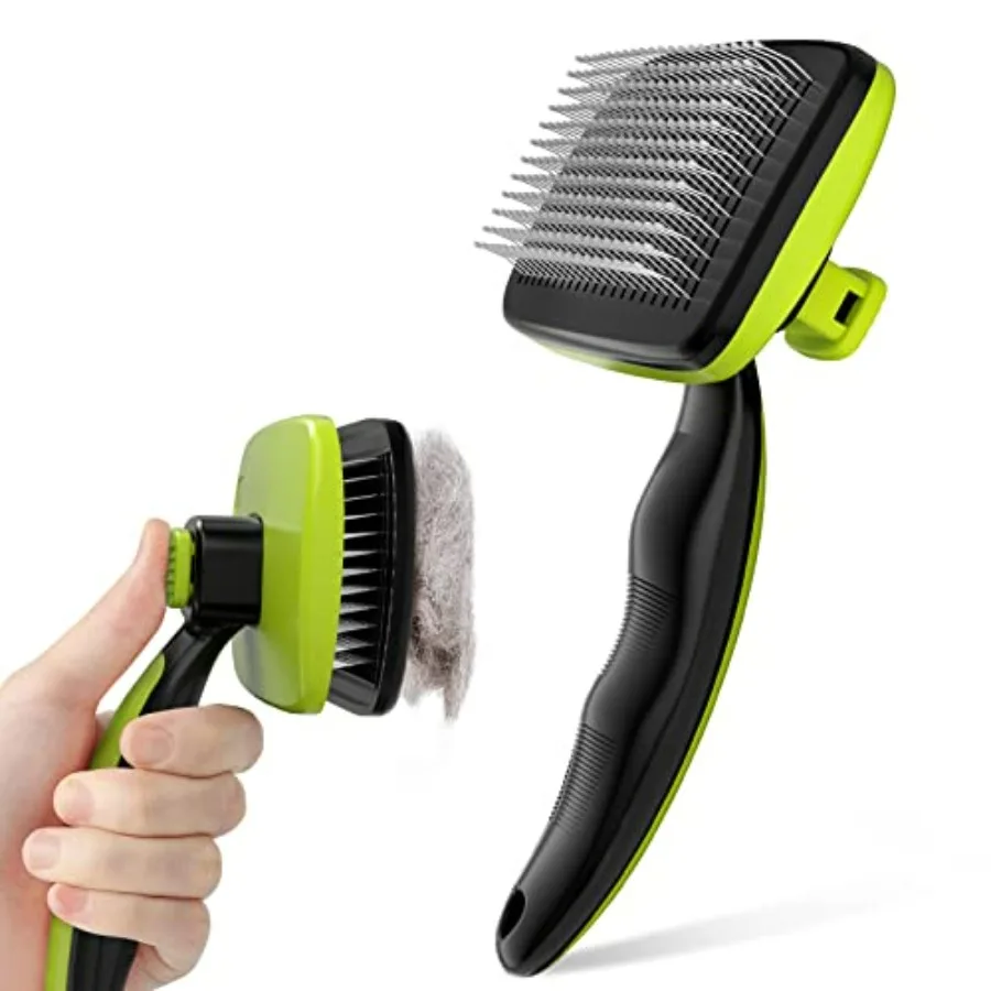 

Self-Cleaning Slicker Brush for Dogs, Cats, Lightweight Dog Brush for Shedding Massaging Grooming, Cat Brush Gently Removes Loo