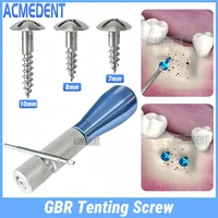Tornillo Dental GBR para tienda de campaña, tornillo de media rosca para tienda de campaña, punta de mango Universal, guía de destornillador, membrana de regeneración ósea de 7/8/10mm