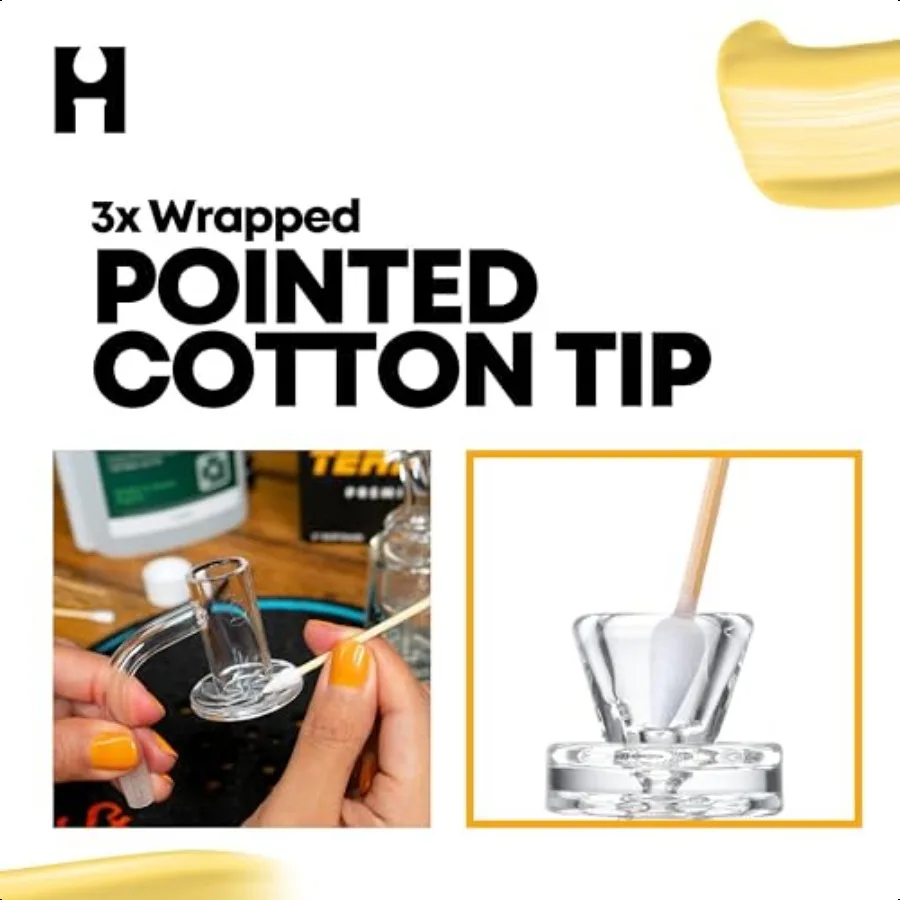 TerpTitans Tamponi di cotone rigidi originali in bambù Punta a spirale da 1200 pezzi per assorbimento massimo e punte a punta fine per spazi stretti Zer