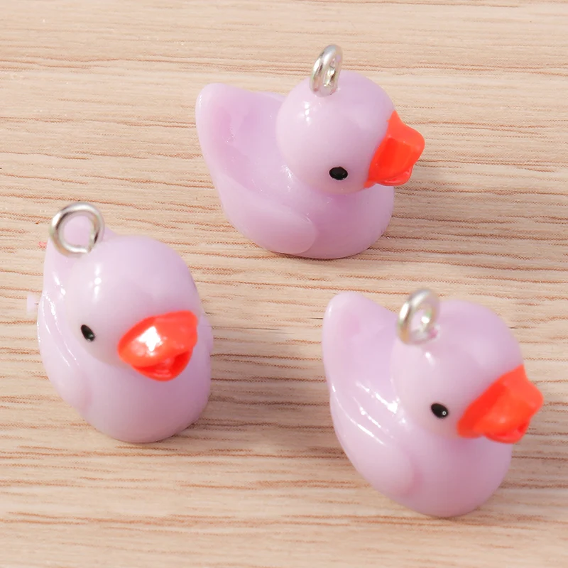10 Stück 16 x 19 mm Mix süße Harz Tier Ente Charms für Schmuckherstellung DIY Tropfen Ohrringe Anhänger Halsketten Armbänder Bastelbedarf – Detail 6