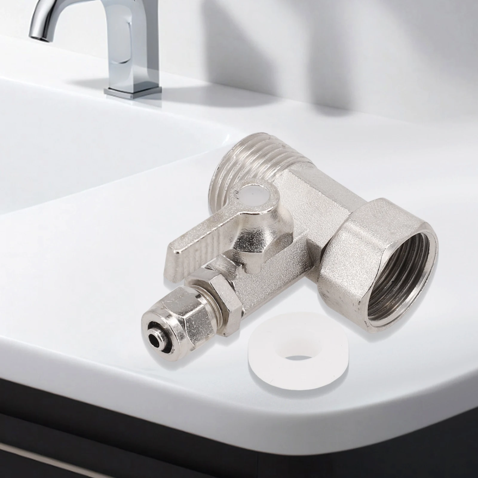 

1 шт. адаптер подачи воды от 1/2 до 1/4 дюйма Wi запорный шаровой клапан кран тройник очиститель воды впускной трехходовой клапан встроенный переключатель Acce