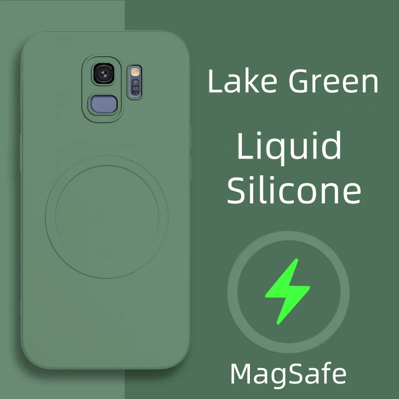 Telefoonhoesje voor Samsung Galaxy S9 S9+Plus Vloeibare siliconen MagSafe magneet Frosted Volledige bescherming Schokbestendig Nieuwe eenvoudige hoes