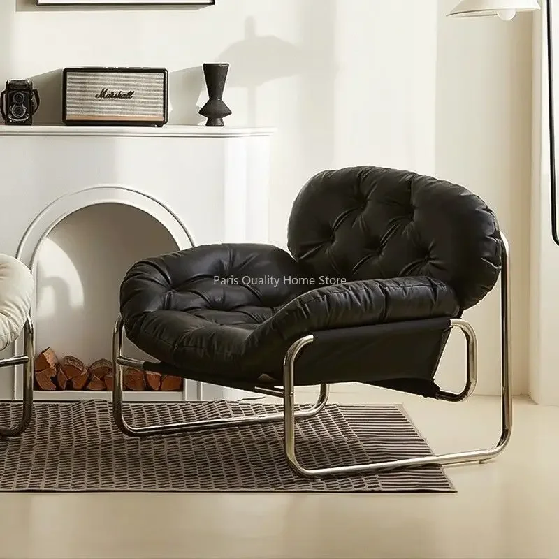 Enkele fauteuil minimalistische lichte luxe woonkamer luie casual crème middeleeuwse Bauhaus-stijl retro stoel