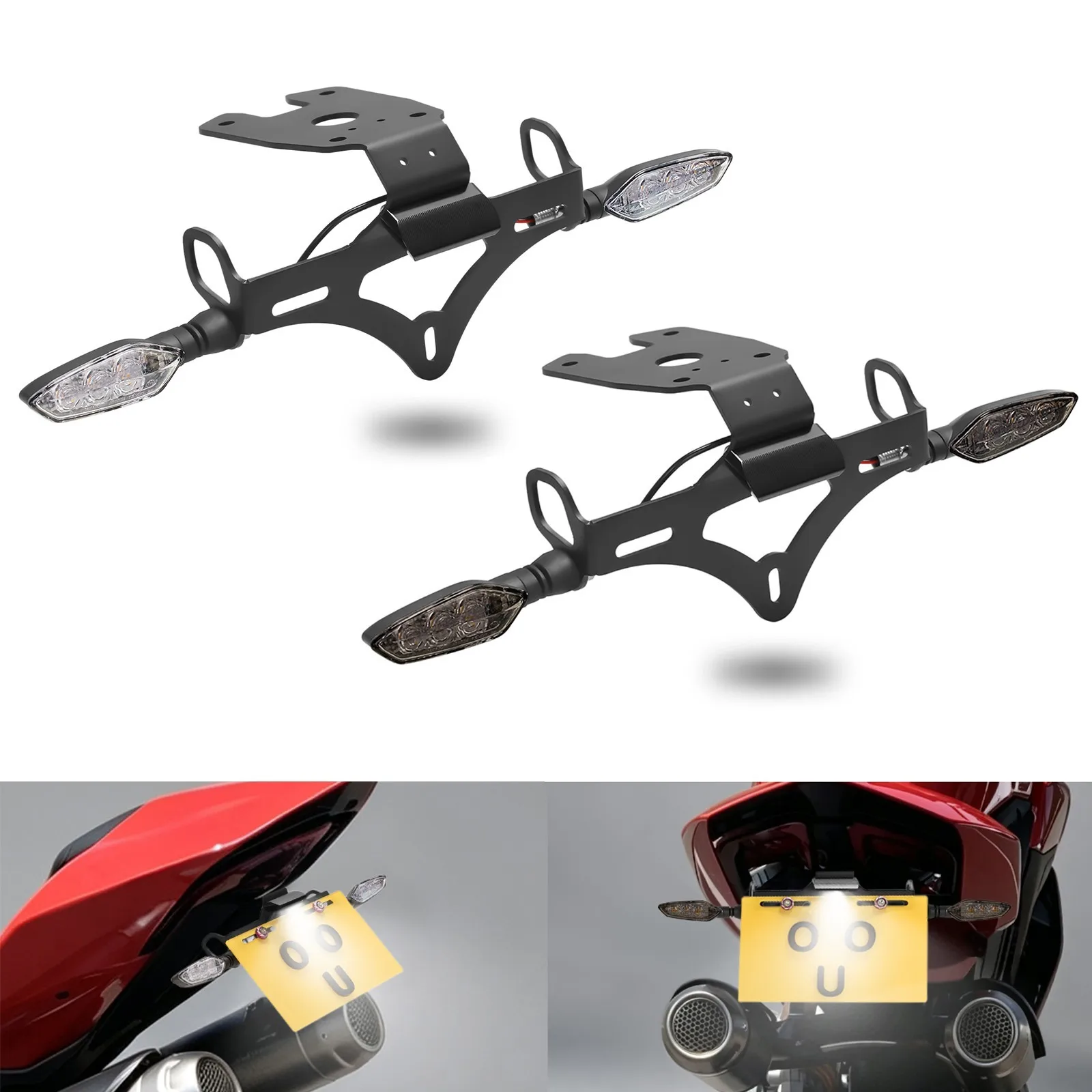 For Ducati Streetfighter V2 V4 2025+ Motorcycle Tail Tidy Fender Eliminator Kit Plug‑Play LED Turn Signal Indicator Plate