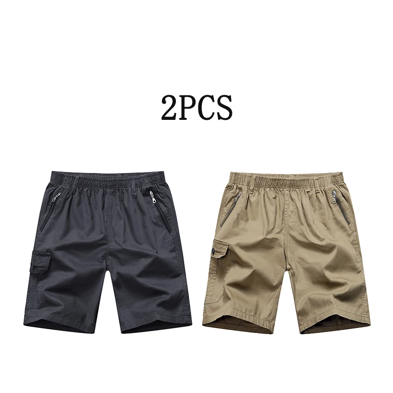 

TRAF Trendy 2 - Piece Men's Cargo Shorts Elastic Waist for Easy Wear Utility Pockets a Must - Have for Casual Outfits Trend