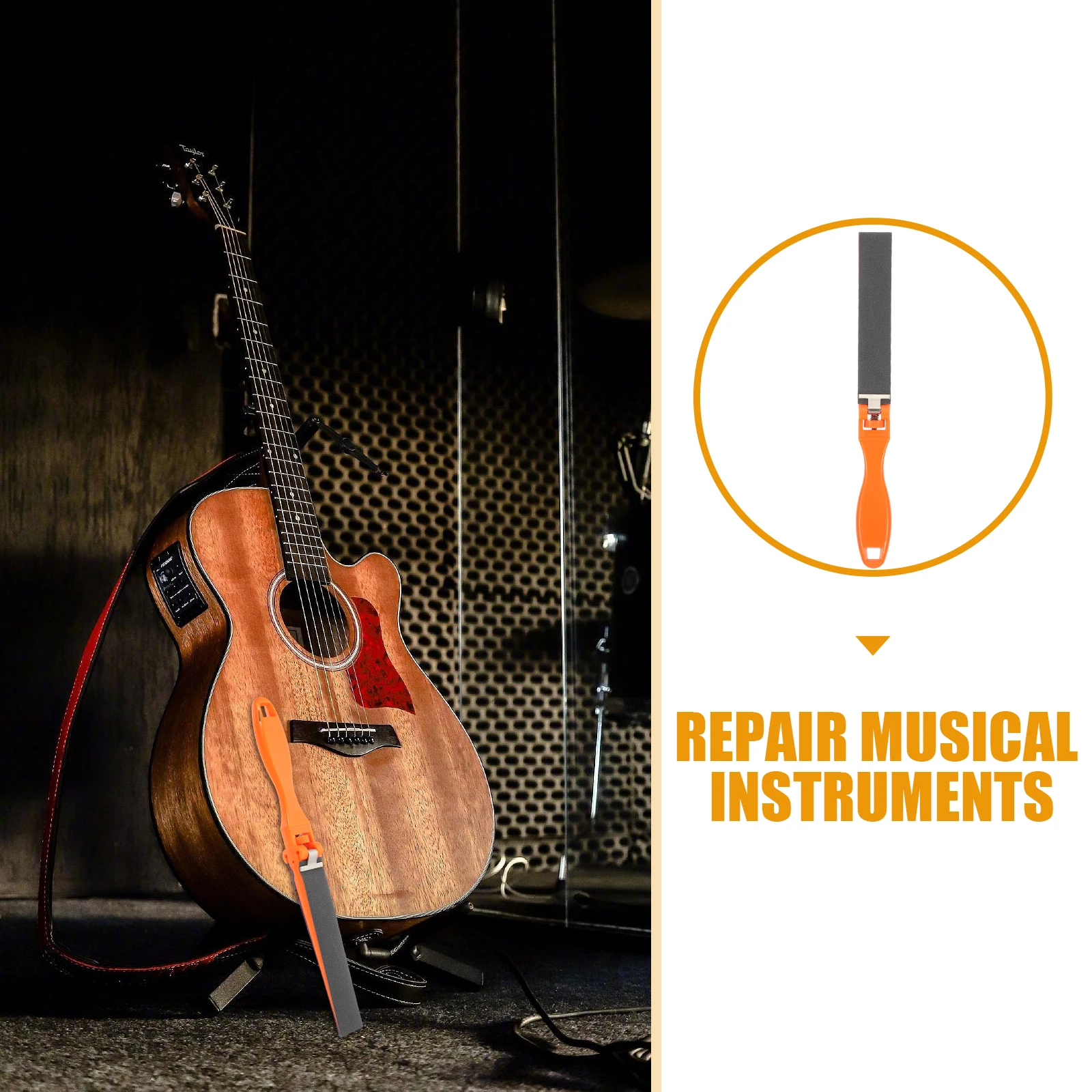 

Guitar Fret File Durable Polishing Tool Maintenance Luthier Metal Plastic Needle Supply Grinding Tools Leveling Beveling
