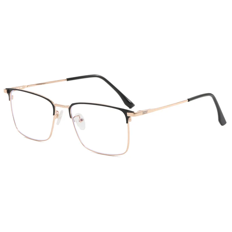 158mm Legierung Quadratische Myopie‑Brille Blaulichtblocker Herren Damen Großes Gestell Für Großen Kopf Optische Rezeptbrille – Detail 5