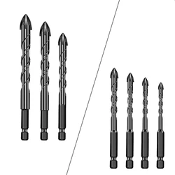 3~4pcs 3~12mm Cross Hex Tile Drill Bits Set for Ceramic Tile Glass Concrete Hole Opener Brick Hard Alloy Triangle Bit Tool Kit