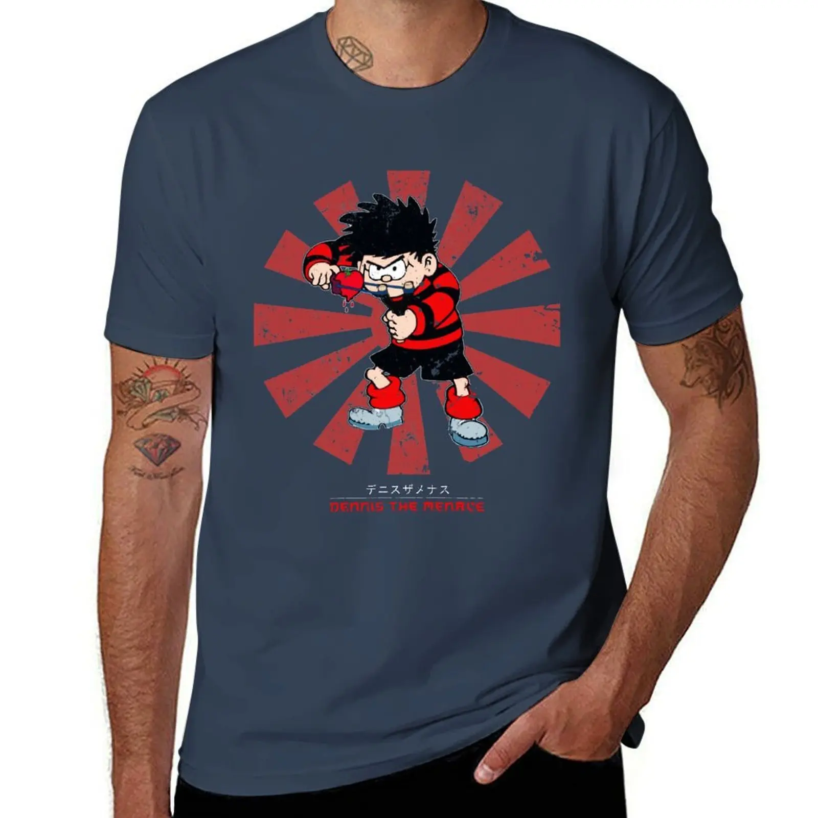 

Dennis The Menace Retro Japanese T-Shirt Non-Shrink Basic Cotton T-Shirt