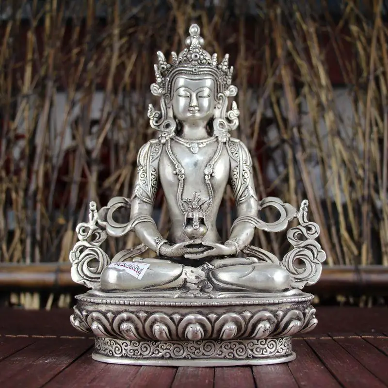 Tibet holding flowers Buddha Statue Ornament Home Office Cabinet Deco Desktop Decor Figurines