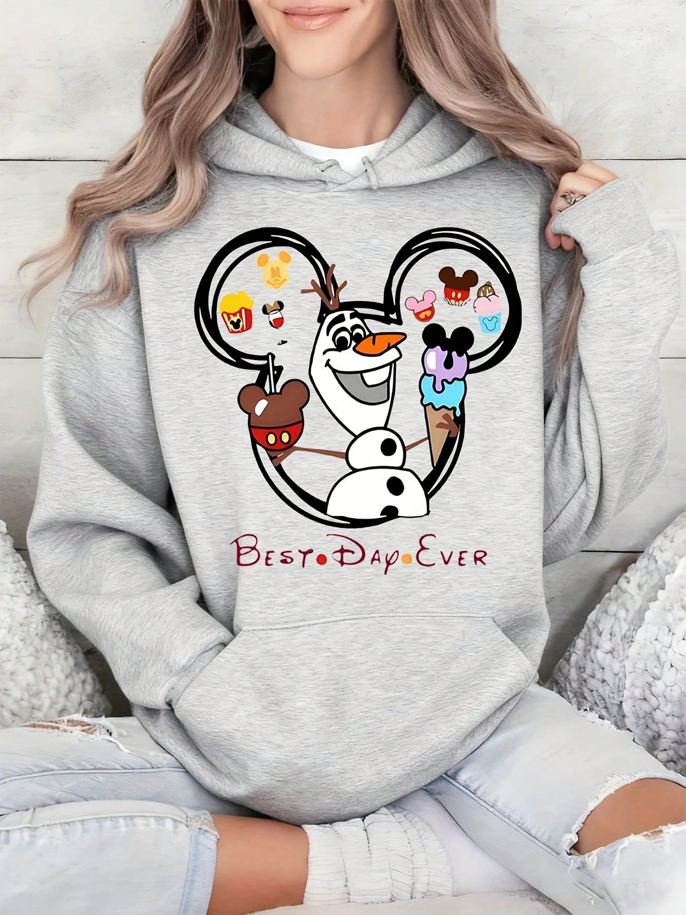 

Женская толстовка с капюшоном Disney Olaf Snowman, осенне-зимняя флисовая толстовка унисекс с капюшоном на каждый день для улицы на любой случай