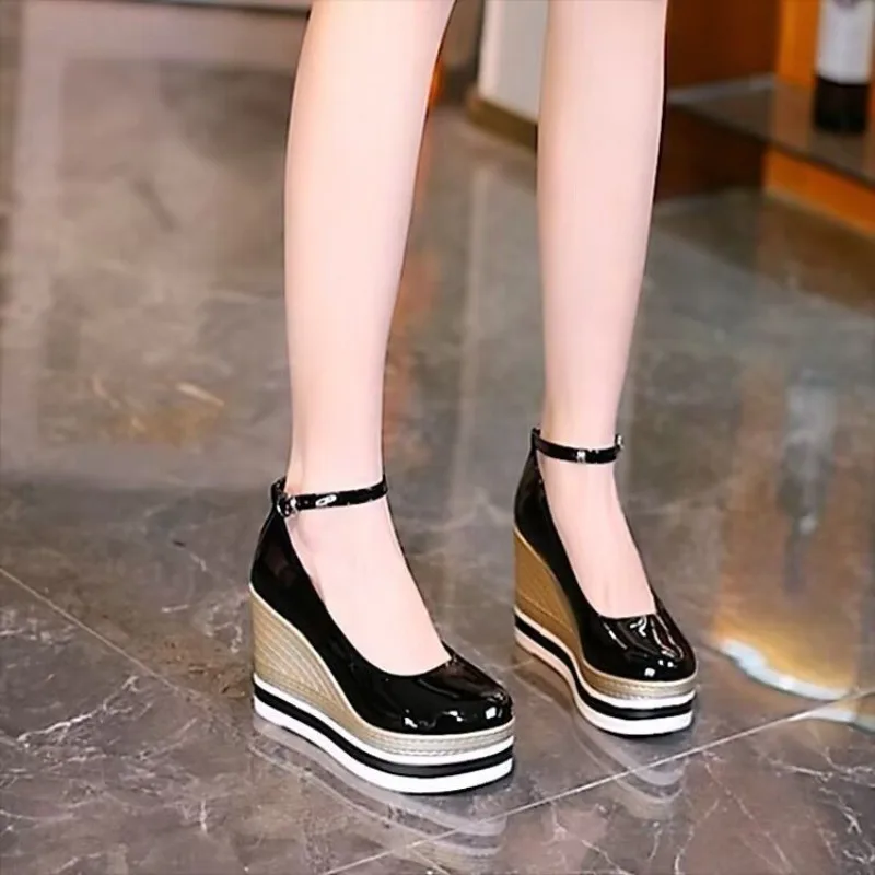 Espadrille wedge heel shoes women pumps pointed toe platform shoes high heels for work party wedding shoes
