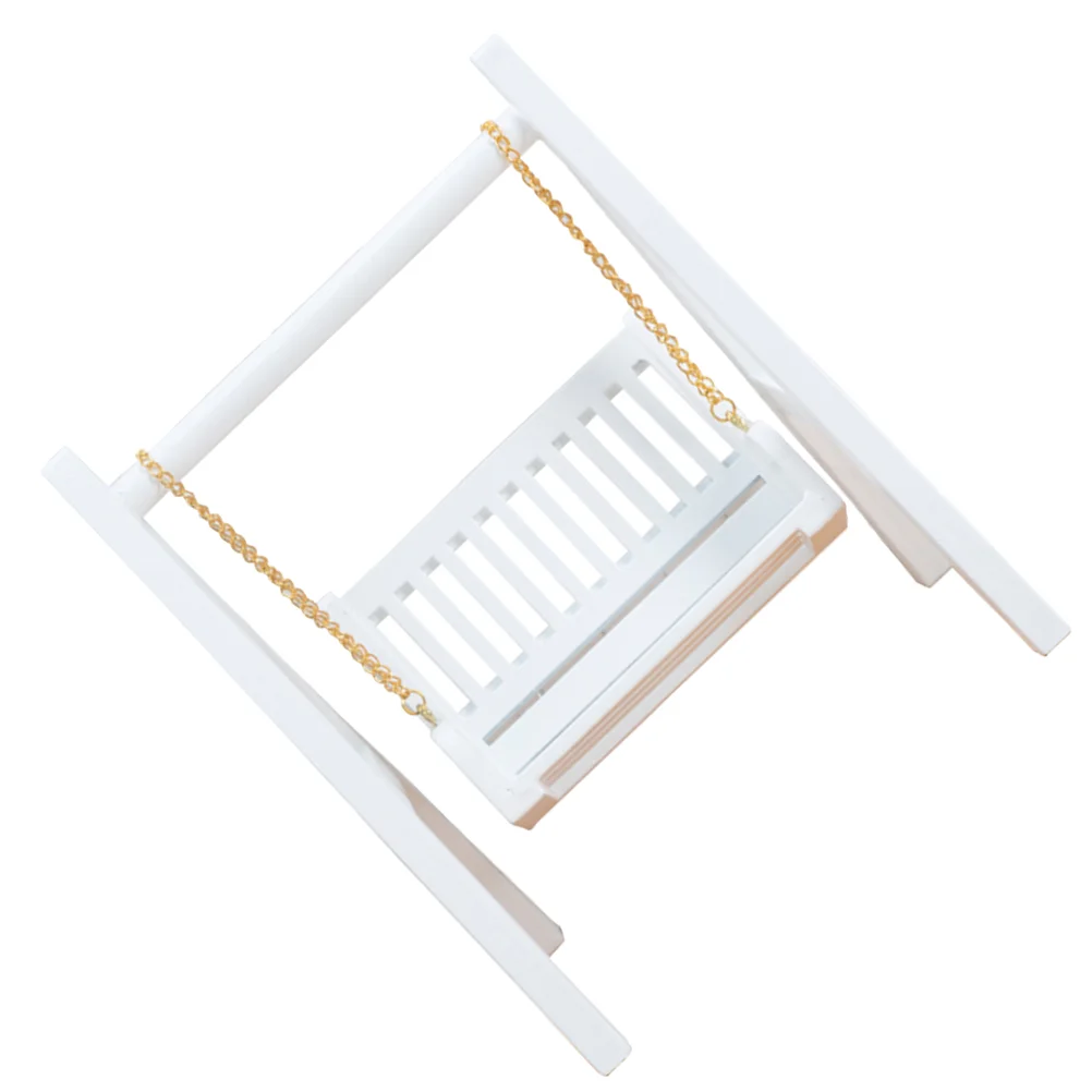 Vintage Dollhouse Swing Miniature Swing Model Wooden Swing Dollhouse Accessories house furniture miniature