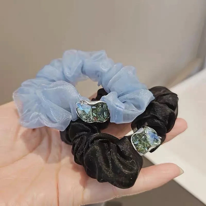

Eugen yarn ice flower crystal hair band large intestine ring femininity advanced sense back head hair rope headdress