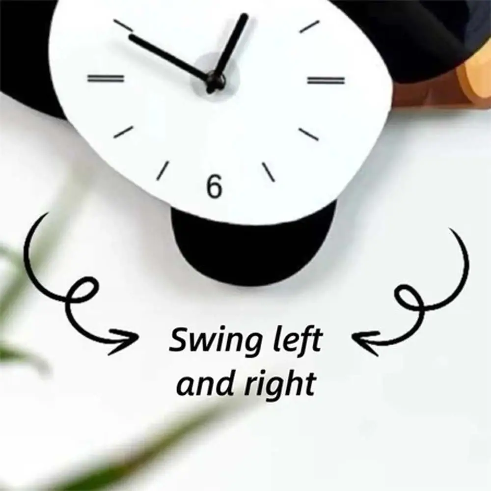 

Festival Gifts Cartoon Swinging Panda Wall Clock Wooden Animal Hanging Watch Silent Panda Mute Clock Office