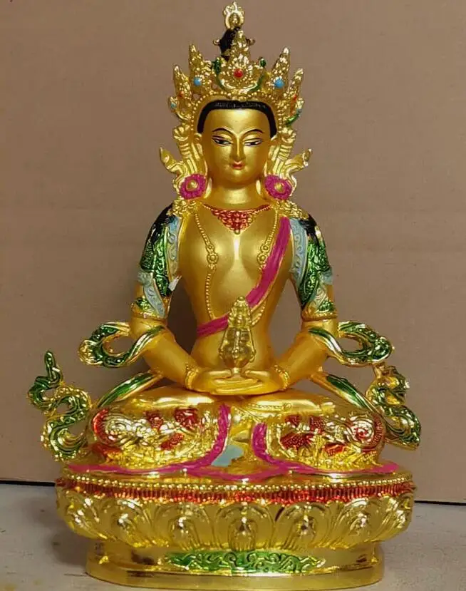 Amitayus Amitabha Divinity Cloisonne technique Vajra Longevity Buddha statue