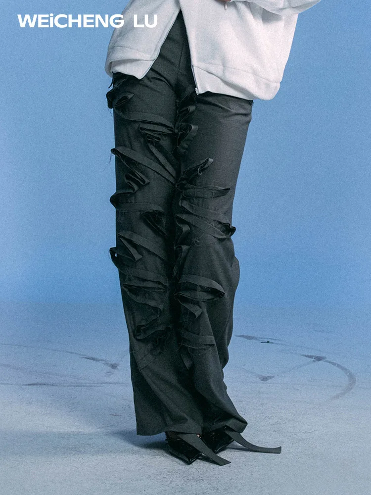 

Широкие костюмные брюки регулируемой длины, осенняя коллекция 2024, повседневные женские хлопковые брюки прямого кроя Faion Commute Sle