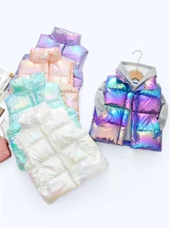 Kids Down Cotton Vest 2024 New Autumn Winter Girls Boys Fashion Warm Waistcoats No-wash Outerwear 3-10 Years Children Clothes