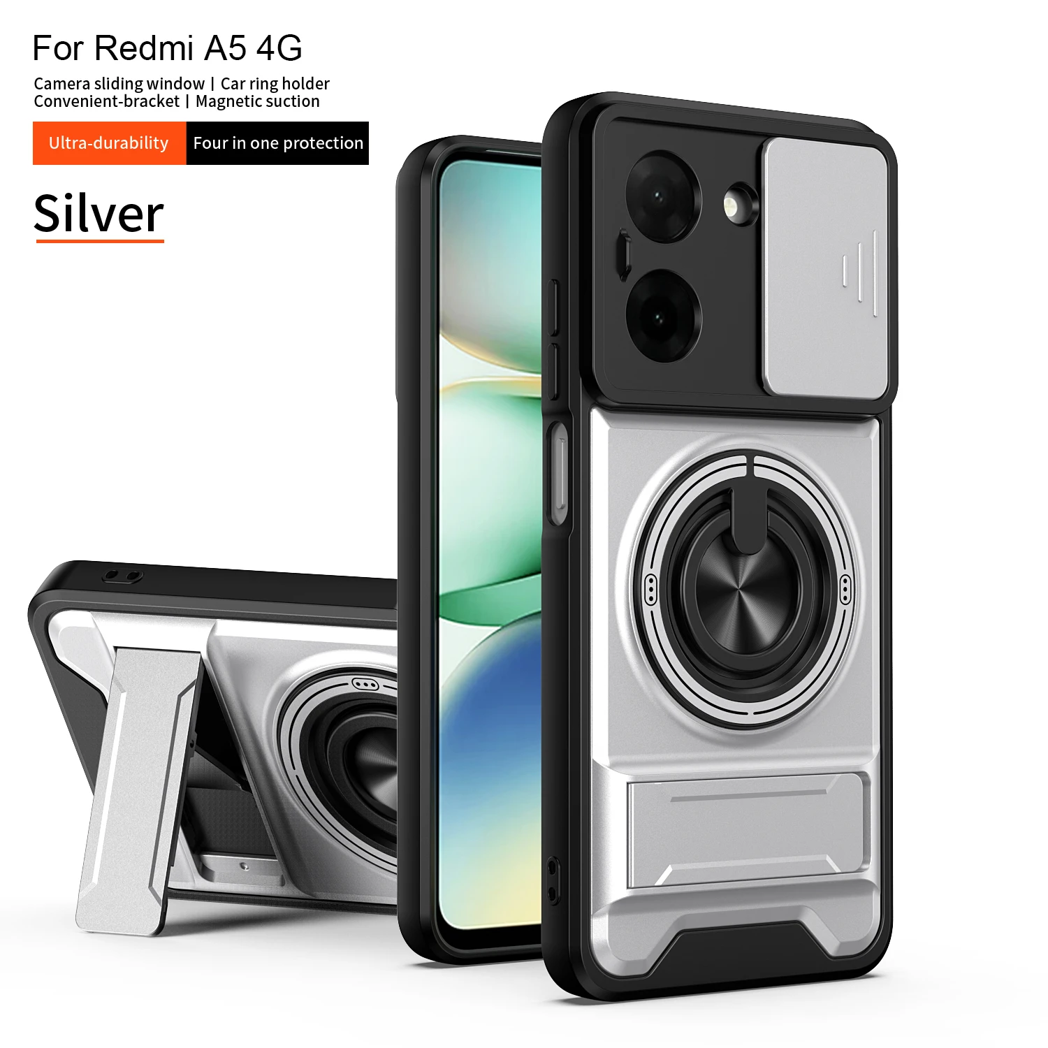 For Xiaomi Redmi A5 4G Case Redmi A5 4G 173 Cover Phone Case Magsafe Magnetic Fold Holder Military Armor Camera Protection Cover - view 2