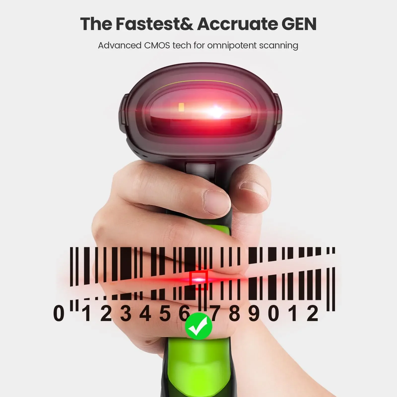 Eyoyo EY-037 Industrial Barcode Scanner, IP65 Waterproof Anti-Drop Bluetooth QR Code Reader with Wireless Charging Stand