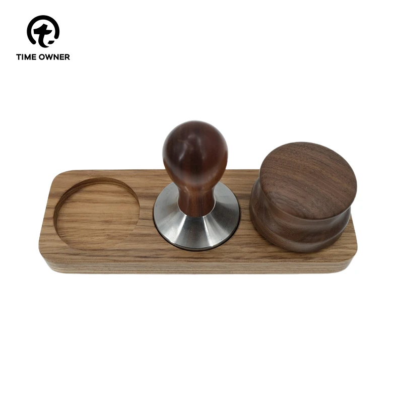 51/53/58Mm Walnut Kayu Kopi Bubuk Palu Dasar Kopi Filter Layar Pemegang Kopi Pembuat Dukungan Rak Dasar Aksesoris Kopi