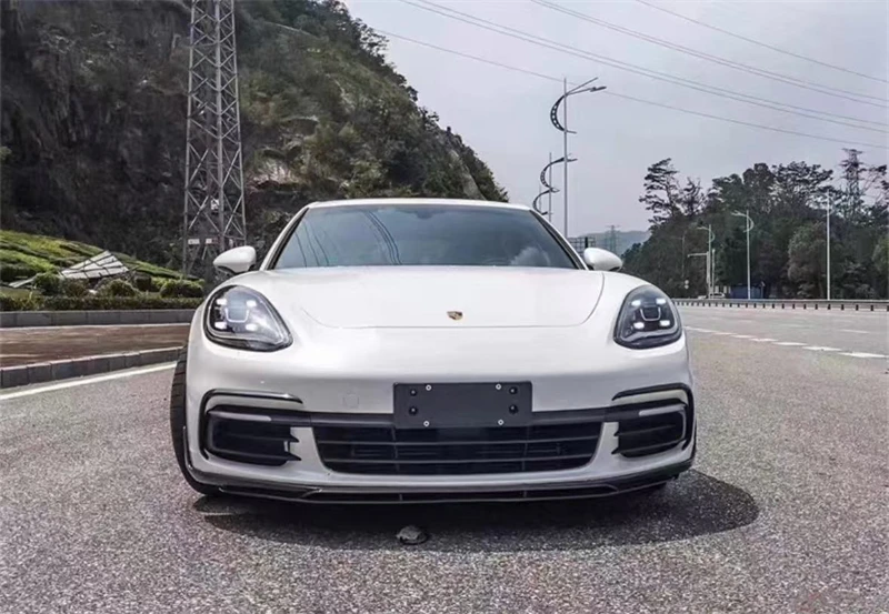 Untuk Porsche Panamera 971 2018 2019 2020 2021 2022 2023 ReaI Kit Spoiler Bibir Bumper Depan Serat Karbon