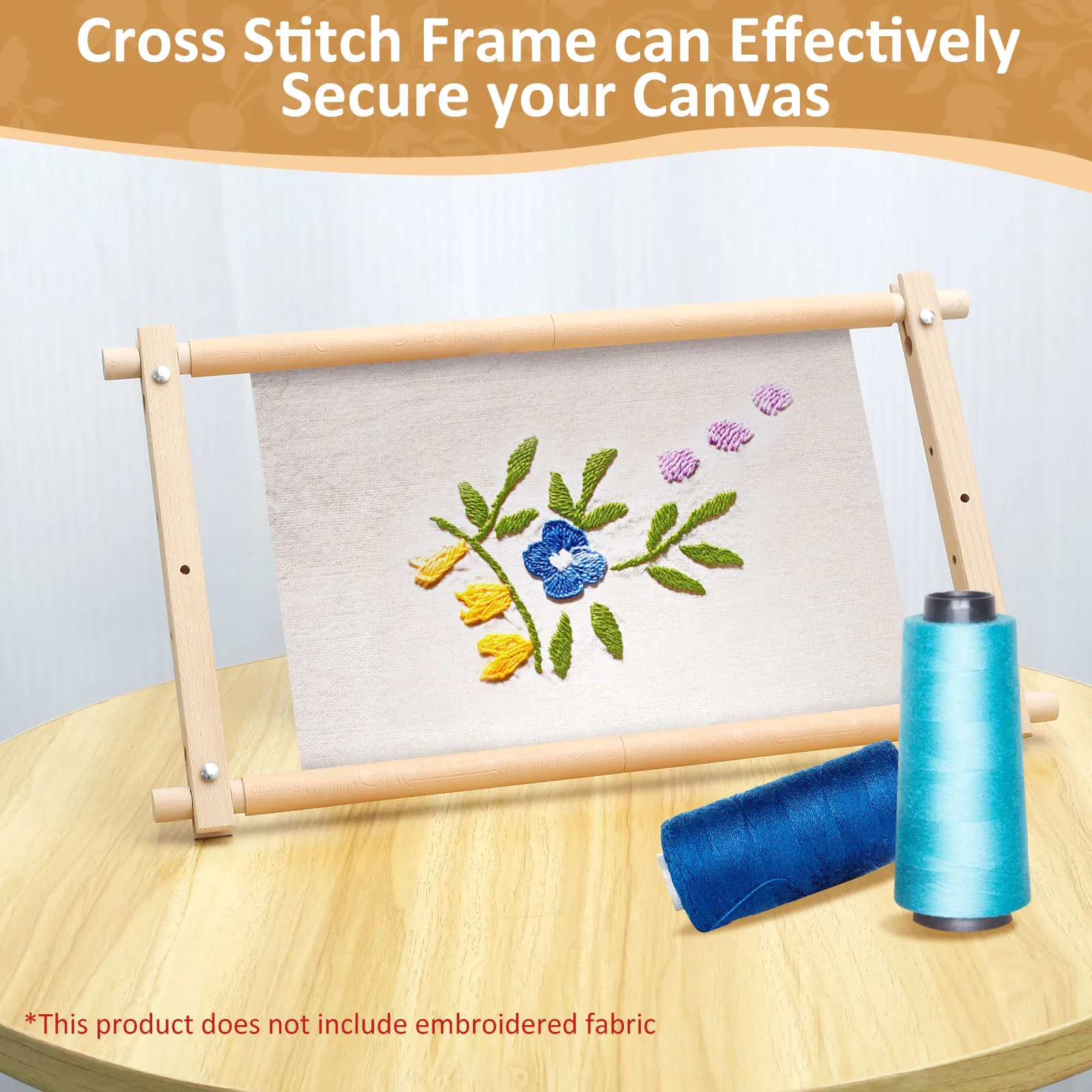 Embroidery Frame Needlepoint Embroidery Tapestry Scroll Frame Square Shape Wood Cross Stitch Frame For Stitching Sewing Craft