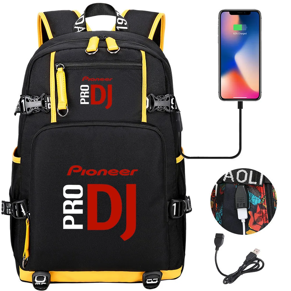 Pioneer Pro Dj School Backpack Women Men Laptop Travel Bag Large Waterproof Multifunction USB Charging Knapsack Mochila