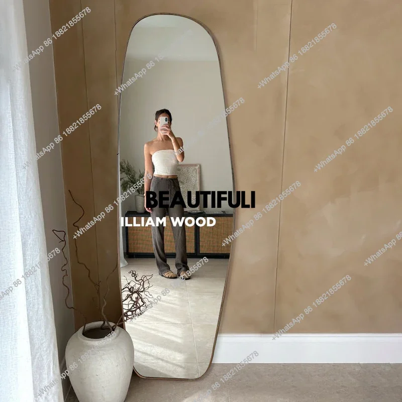 French full-body mirror simple special-shaped floor mirror home against the wall bedroom clothing store fitting mirror