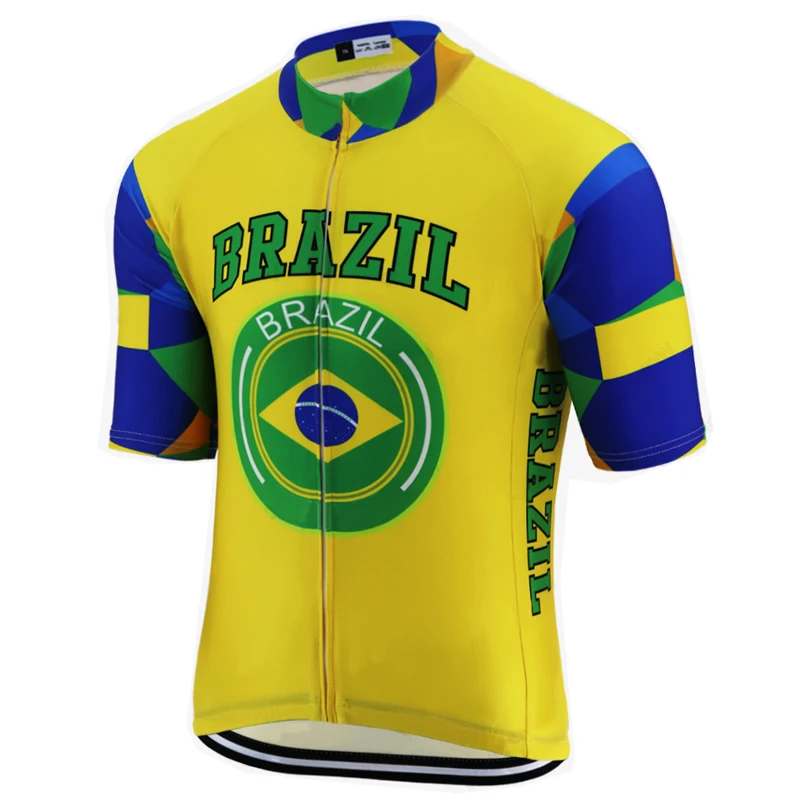 Brazil Men Bike Jacket Short Sleeve Sweater Road Top Cycling Bicycl Shirt Downhill Jersey Clothes Wear Basketball Cycliste Force