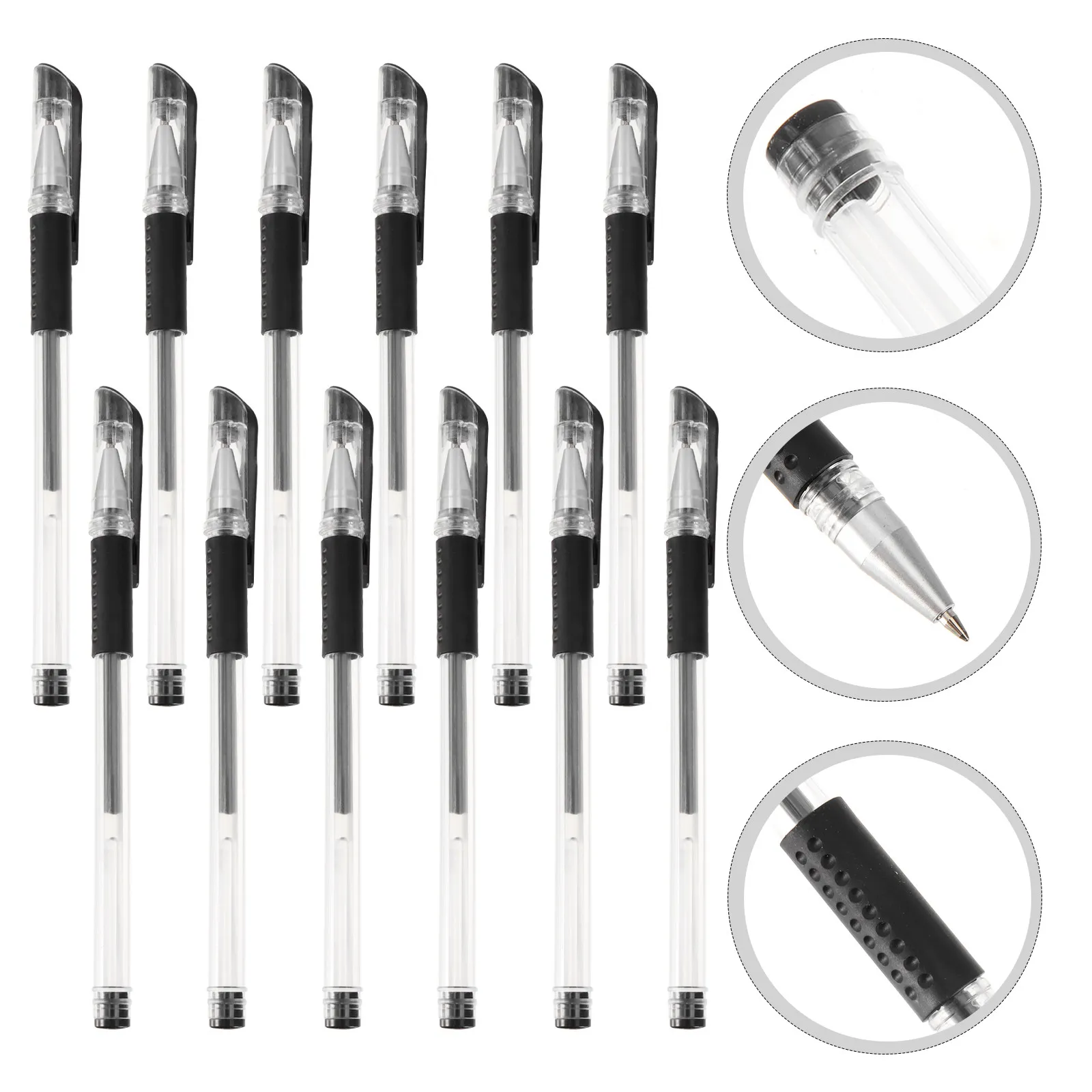 

12Pcs 0.5mm Gel Ink Roller Ball Pens Smooth Writing Ergonomic Pad Grip Ideal for Homework Office Study Stationery