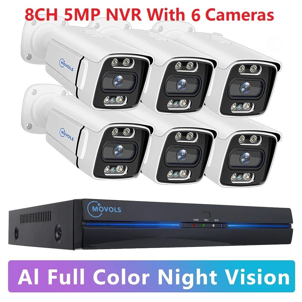 2025 8CH 5MP 8MP POE Security Camera System Two Way Audio 8MP NVR Kit CCTV Outdoor IP Camera H.265 P2P Video Surveillance Set .