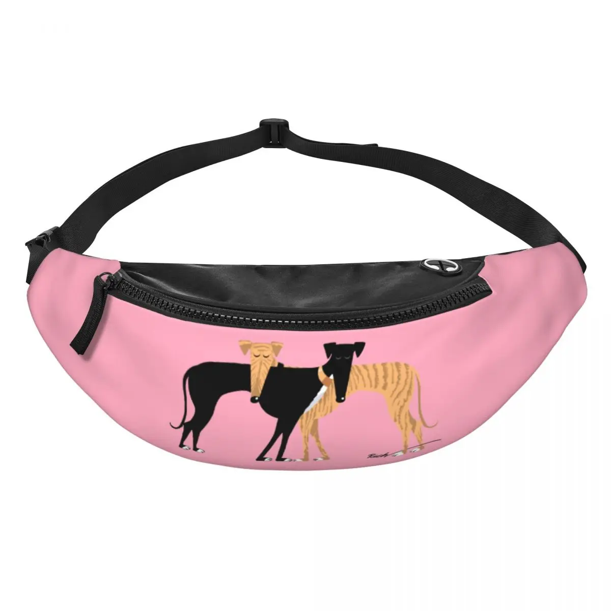 Custom Greyhound Dog Fanny Pack Men Women Fashion Head Rest Brindle Hound Crossbody Waist Bag for Running Phone Money Pouch