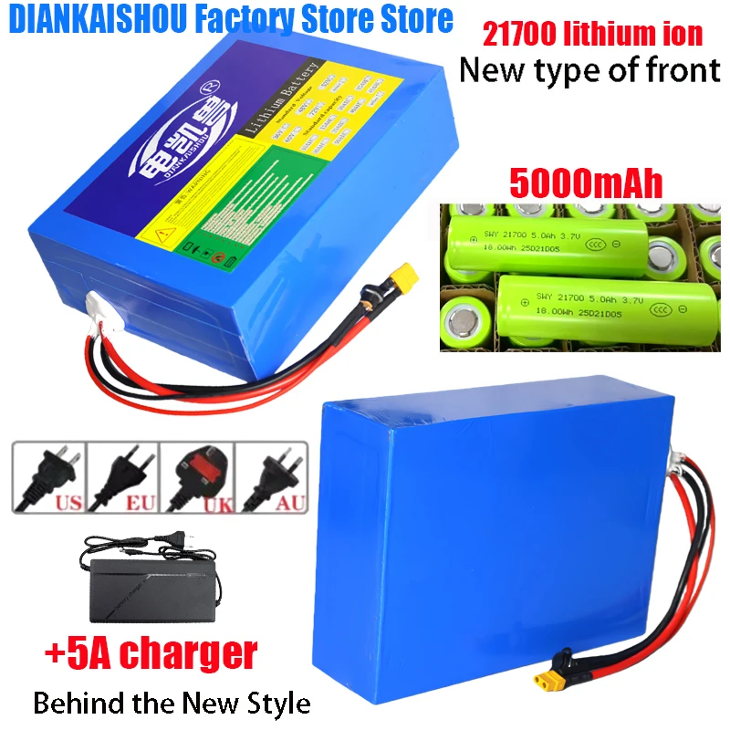 New 72V 60V 48V 30ah Li-Ion rechargeable battery pack 32140 with built-in BMS 2500W-3500W motor high-power+5A charger tax-free